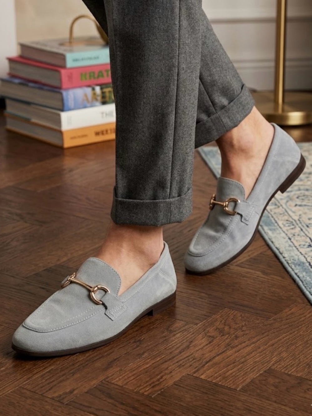 NWOT Steve Madden Blue Suede Horsebit Loafers